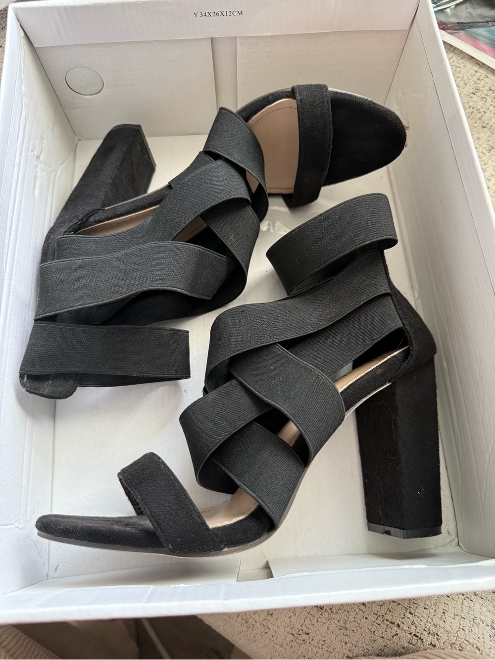 Women’s Black Strappy Block Heel Sandals